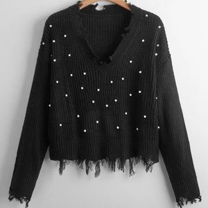 Destressed pearl sweater